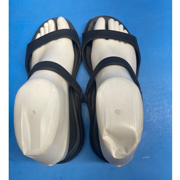 CROC Black 2 Strap Spa, Pool, Comfortable SANDALS Flip Flop Women Size 6 - Picture 5 of 10